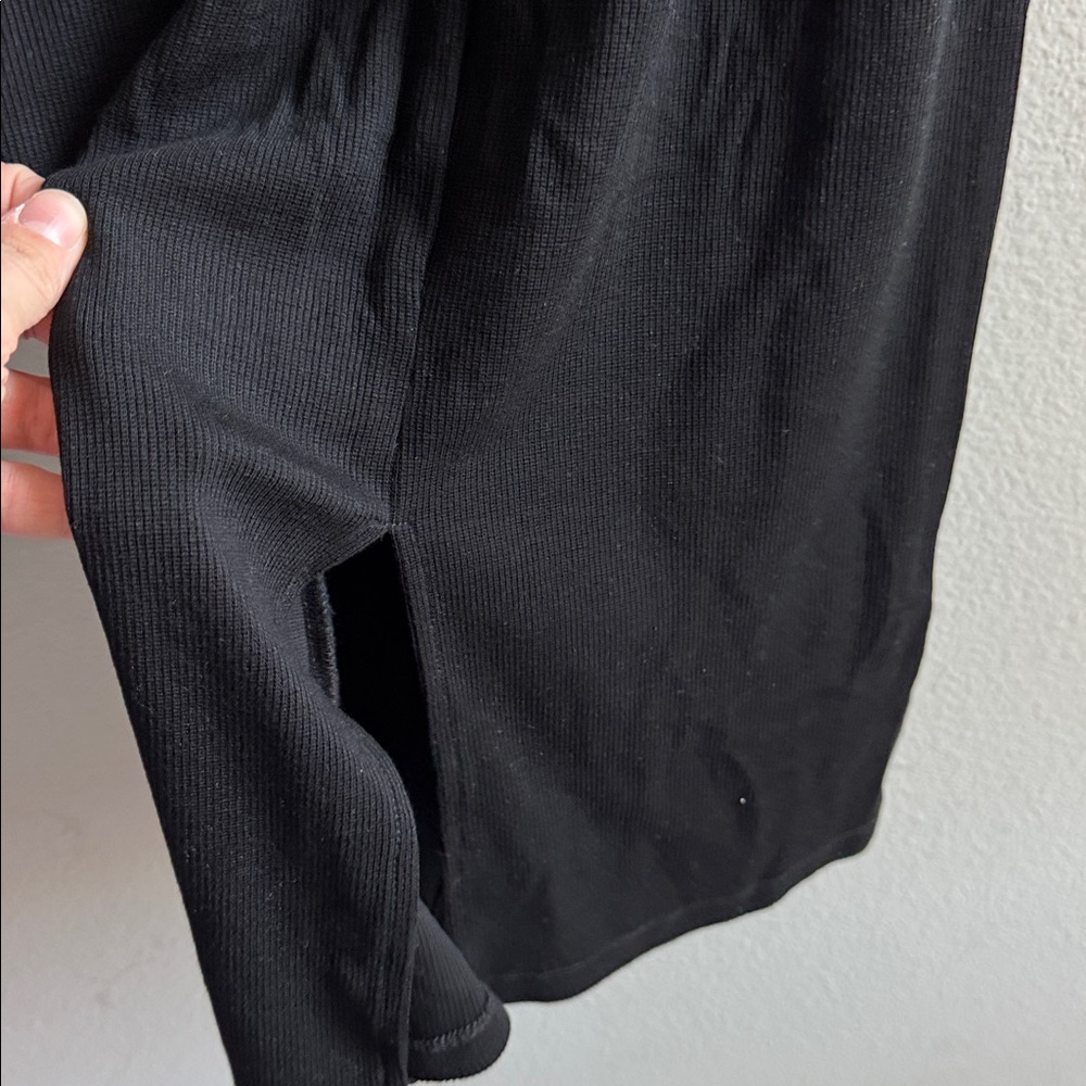 Marine Layer Lexi Rib Mock Neck Midi Dress Black size medium - Picture 5 of 5